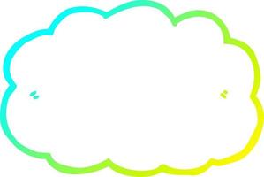 cold gradient line drawing cartoon cloud vector