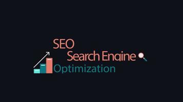 Search engine optimization web search flat concept web analytics design, SEO optimization transparent background video