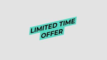 limited time offer word animation motion graphic video with Alpha Channel, transparent background use for web banner,sale promotion,advertising, marketing transparent background