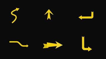Set of Animated Arrows sign design element video