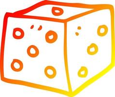 warm gradient line drawing cartoon red dice vector