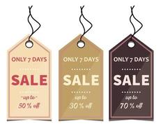 Sale coupons. Vector stock illustration. Kit. White background. isolated. Cartoon. Discounts