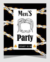 Men's party. Modern and minimalistic design. entry for men only. Vector stock illustration. isolated