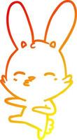 warm gradient line drawing curious bunny cartoon vector