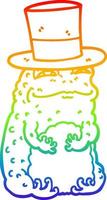 rainbow gradient line drawing cartoon rich toad vector