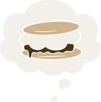 smore cartoon and thought bubble in retro style vector