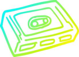 cold gradient line drawing cartoon cassette tape deck vector