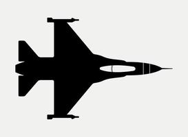 Fighter Aircraft Silhouette, Fighting Air Force Plane Illustration. vector