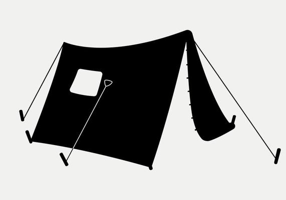 A Frame Tent Icon, Travel Hiking Camping tent Silhouette Illustration.