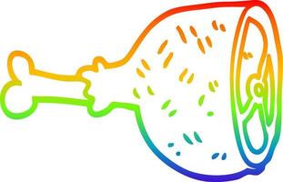 rainbow gradient line drawing cartoon meat joint vector