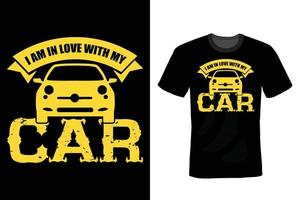 Car T shirt design, vintage, typography vector