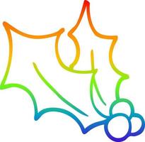 rainbow gradient line drawing cartoon holly vector