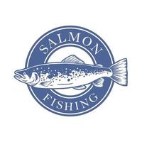 diseño de logotipo de pesca de salmón vector