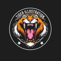 tiger head logo illustration vector