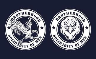 logotipo de hermandad con ilustración de águila vector