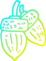 cold gradient line drawing cartoon acorn vector