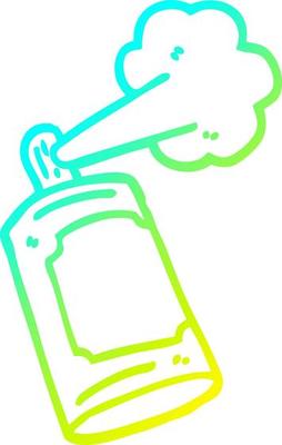 cold gradient line drawing cartoon spray can