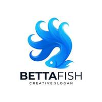 plantilla de vector de diseño de logotipo de pez betta