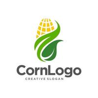 Corn farming logo design vector illustration