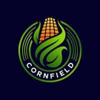 Corn farming logo design vector illustration