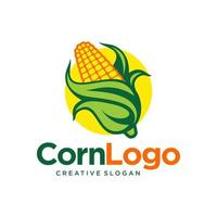 ilustración de vector de diseño de logotipo de agricultura de maíz