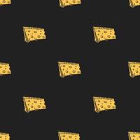 seamless cheese pattern. Doodle vector pattern with cheese icons. Colored cheese background