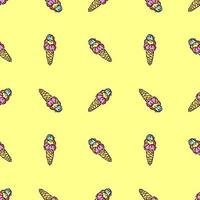 seamless ice cream pattern. vector doodle illustration with ice cream icon. pattern with ice cream