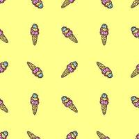 seamless ice cream pattern. vector doodle illustration with ice cream icon. pattern with ice cream