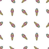 seamless ice cream pattern. vector doodle illustration with ice cream icon. pattern with ice cream