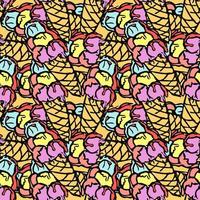 seamless ice cream pattern. vector doodle illustration with ice cream icon. pattern with ice cream