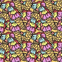 seamless ice cream pattern. vector doodle illustration with ice cream icon. pattern with ice cream