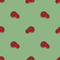 seamless steak pattern. vector doodle illustration with steak icon. pattern with meat