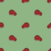 seamless steak pattern. vector doodle illustration with steak icon. pattern with meat