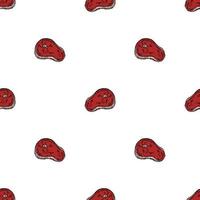 seamless steak pattern. vector doodle illustration with steak icon. pattern with meat