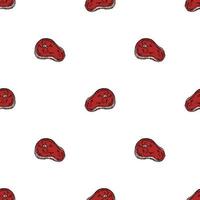 seamless steak pattern. vector doodle illustration with steak icon. pattern with meat