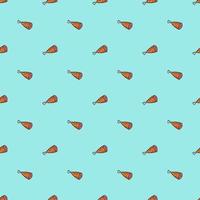 seamless meat pattern. vector doodle illustration with meat icon. pattern with meat