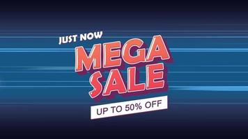 just now mega sale up to 50 off , motion graphic video. sale promotion,advertising, marketing,website. Royalty-free Stock 4K Footage video