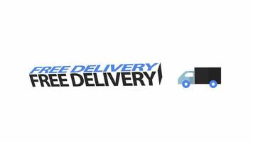 free delivery word animation motion graphic video with Alpha Channel, transparent background use for website banner, coupon,sale promotion,advertising, marketing