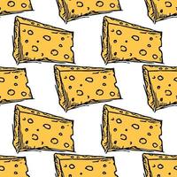 seamless cheese pattern. Doodle vector pattern with cheese icons. Colored cheese background