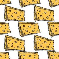 seamless cheese pattern. Doodle vector pattern with cheese icons. Colored cheese background