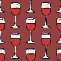 patrón de vino sin costuras. ilustración de fideos vectoriales con icono de vino. patrón con vino vector