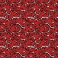 seamless steak pattern. vector doodle illustration with steak icon. pattern with meat
