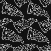 Seamless pizza pattern vector