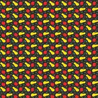 Seamless fruit pattern. Colored apple and pear background. Doodle vector illustration with fruits