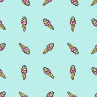 seamless ice cream pattern. vector doodle illustration with ice cream icon. pattern with ice cream