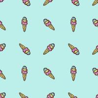 seamless ice cream pattern. vector doodle illustration with ice cream icon. pattern with ice cream