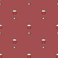 seamless wine pattern. vector doodle illustration with wine icon. pattern with wine