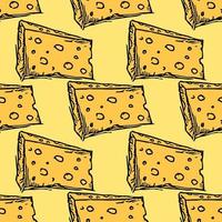 seamless cheese pattern. Doodle vector pattern with cheese icons. Colored cheese background