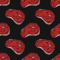seamless steak pattern. vector doodle illustration with steak icon. pattern with meat