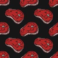 seamless steak pattern. vector doodle illustration with steak icon. pattern with meat